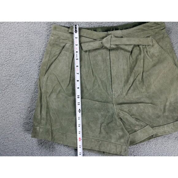 New Blank NYC Shorts 31 Suede Green Rosemary Paperbag Lined Zip - Picture 6 of 7